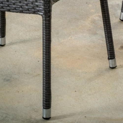 Set of 4 Grey PE Wicker Stackable Armchairs T854