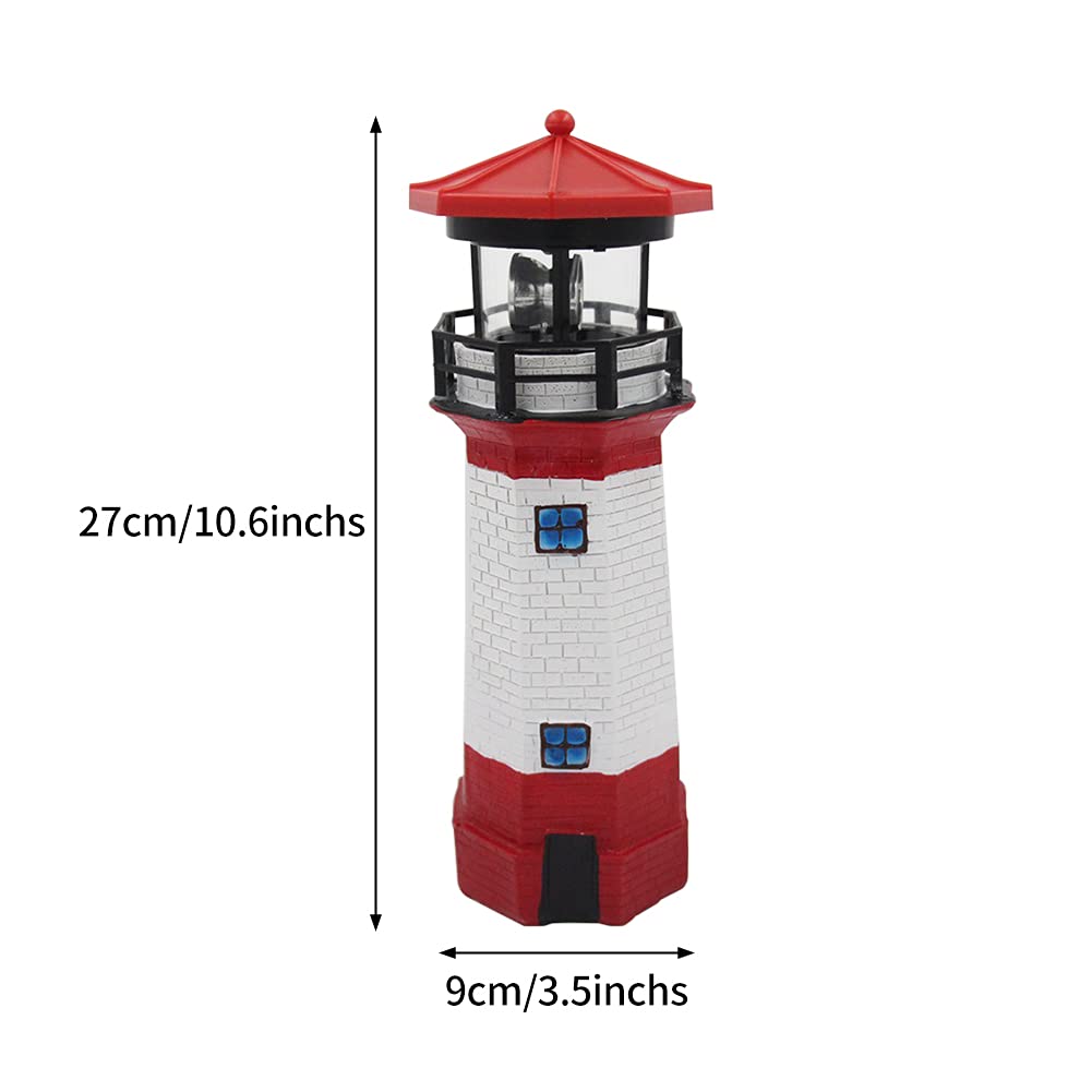 Solar Lighthouse Outdoor Decor with Rotating Beacon M685846
