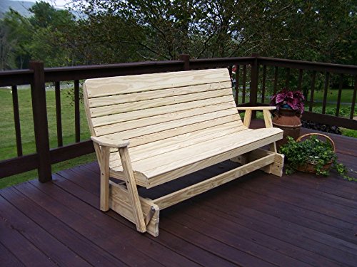 6' Pressure-Treated Pine Highback Patio Glider Bench F9731