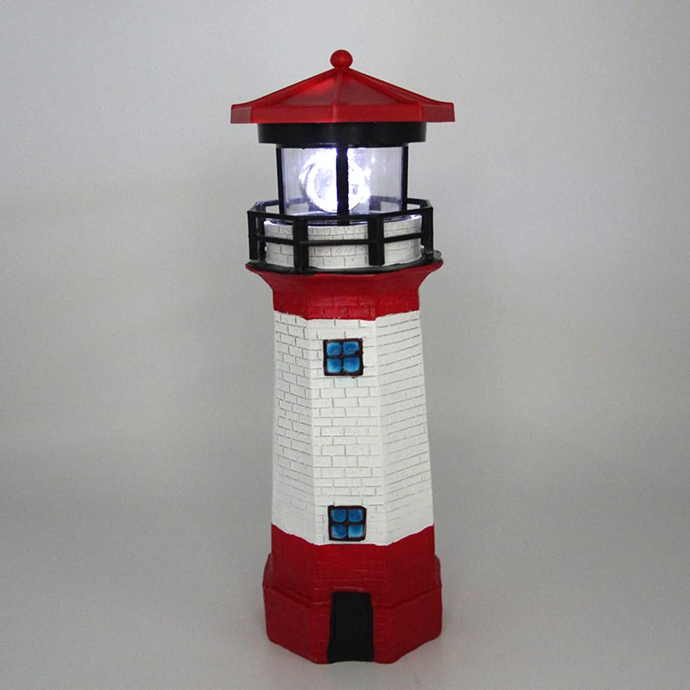 Solar Lighthouse Outdoor Decor with Rotating Beacon M685846