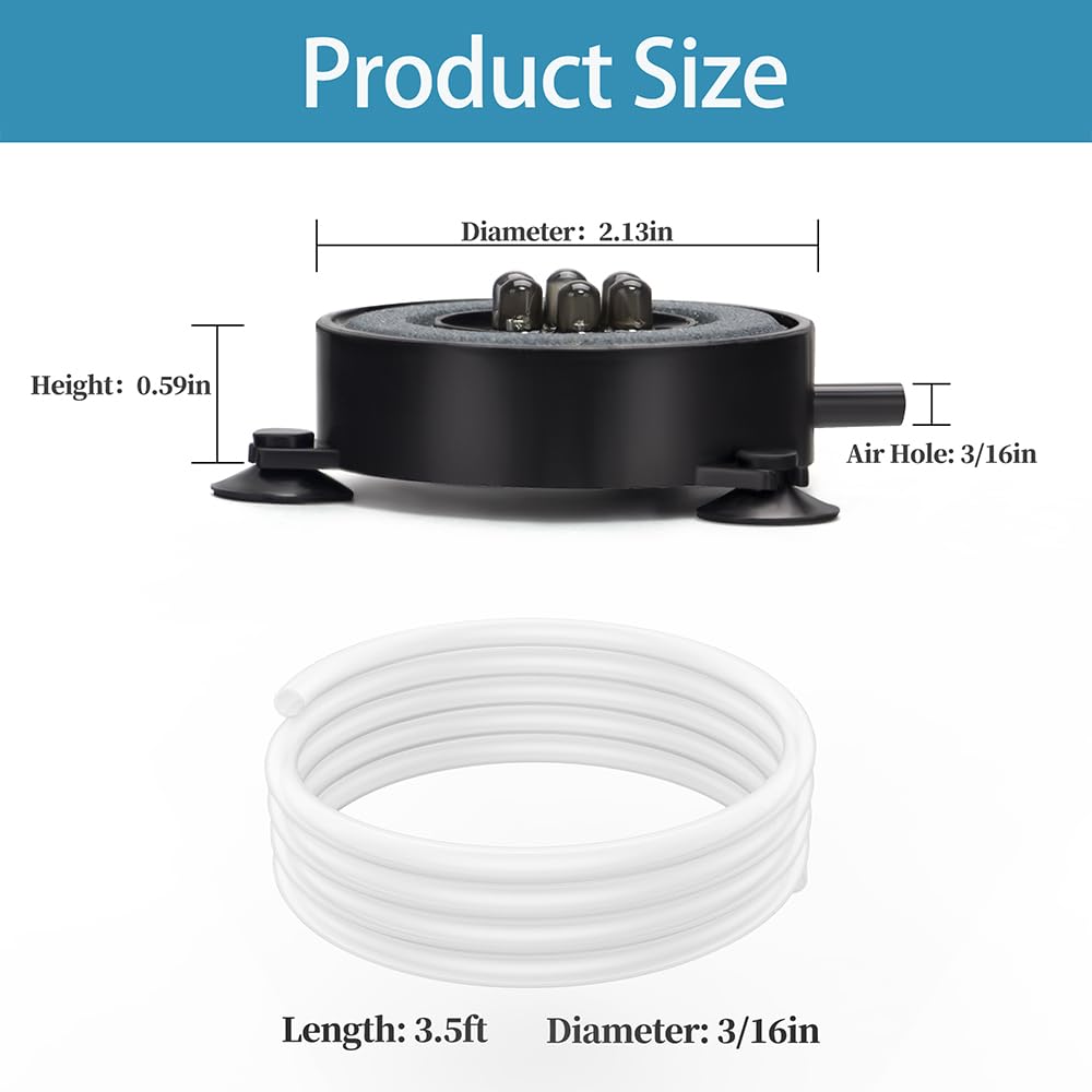 2 Inch LED Air Bubble Stone Disk with Air Tubing E592
