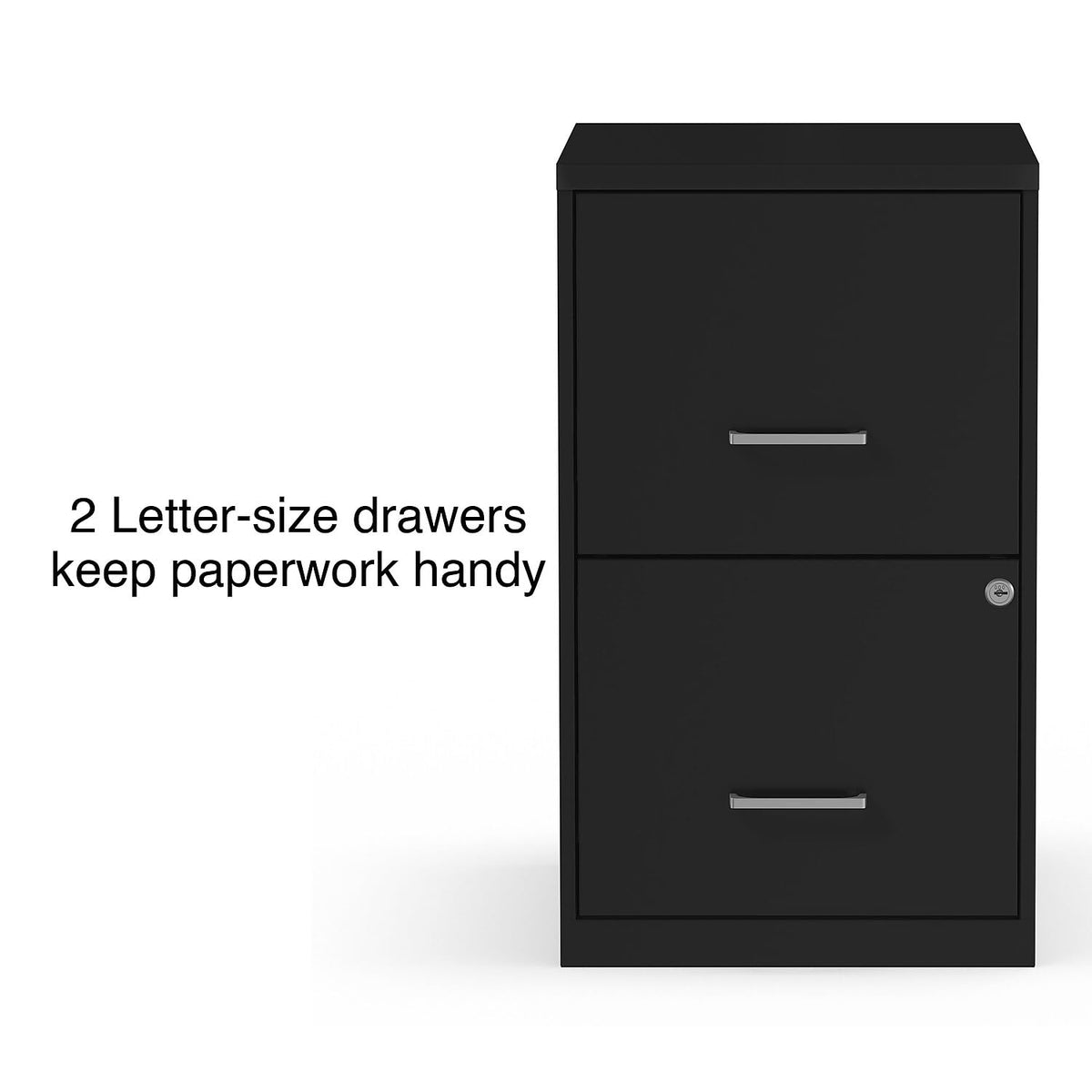 Black 2-Drawer Letter Size File Cabinet E542