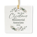 Ceramic 3-inch Square-Shaped Botanical Wreath Ornament Z3991