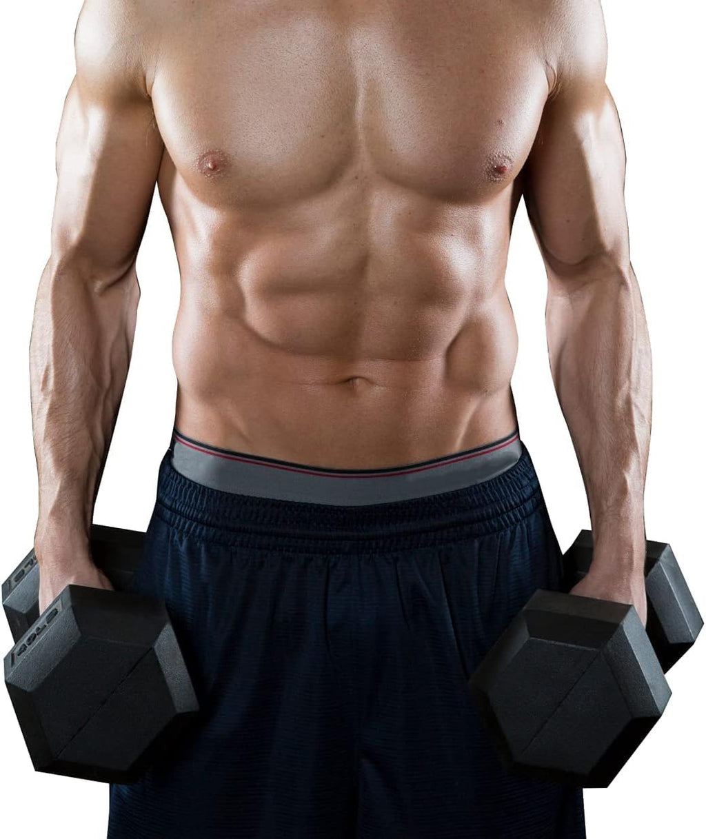Rubber Coated Cast Iron Hex Dumbbells I7882