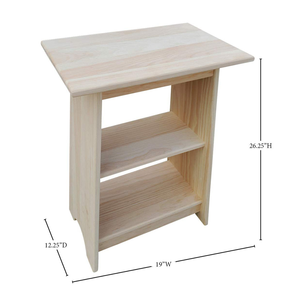 Slim Cherry End Table with Shelves J2898