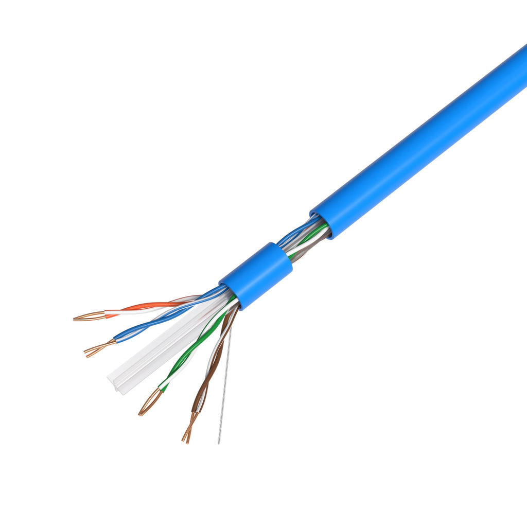 1000ft Cat6 Plenum Rated CMP 23AWG Solid CCA UTP 550MHz Bulk Network Cable Blue H205430