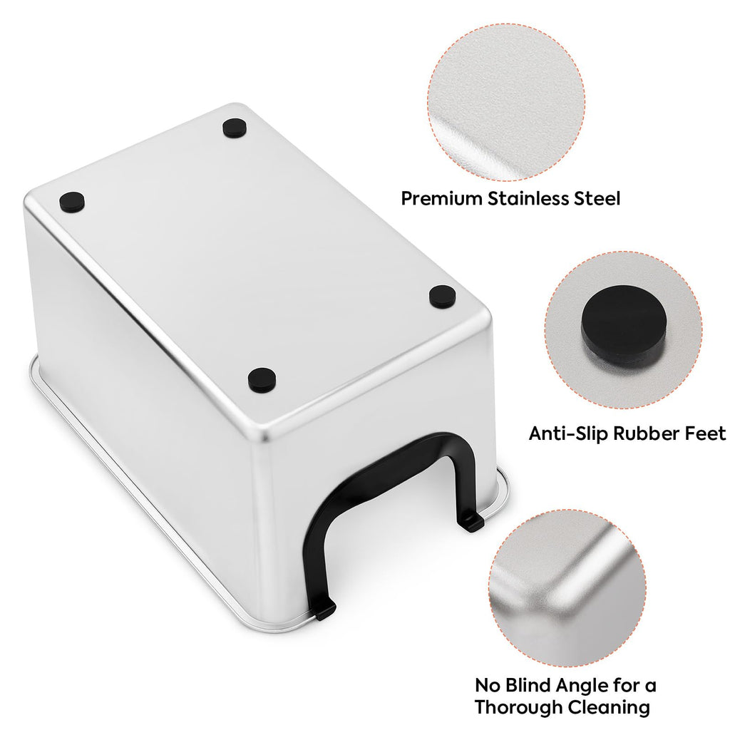 Extra Large Stainless Steel Cat Litter Box with High Sides E811