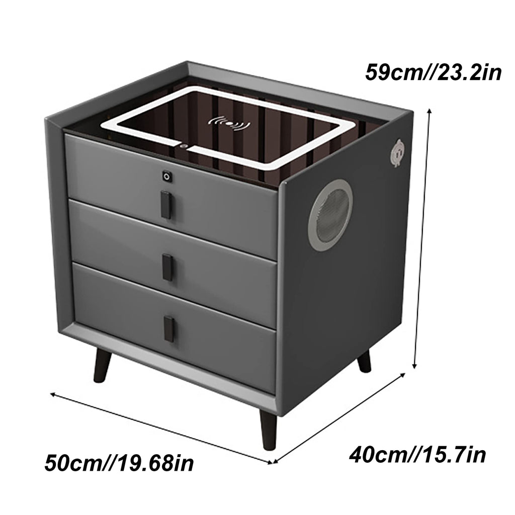 Orange 3 Drawer Nightstand with Wireless Charging Station and USB Charging Z978665