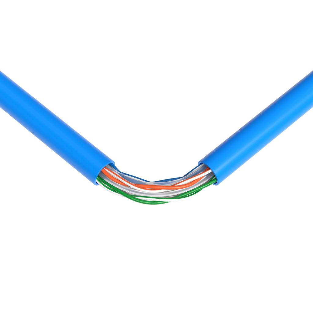 1000ft Cat6 Plenum Rated CMP 23AWG Solid CCA UTP 550MHz Bulk Network Cable Blue H205430