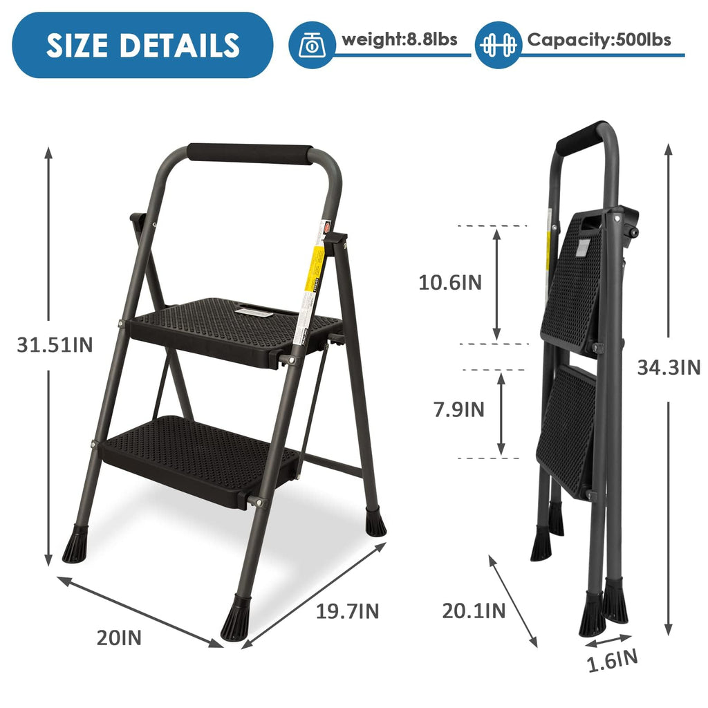 2 Step Ladder 500lbs Capacity D387