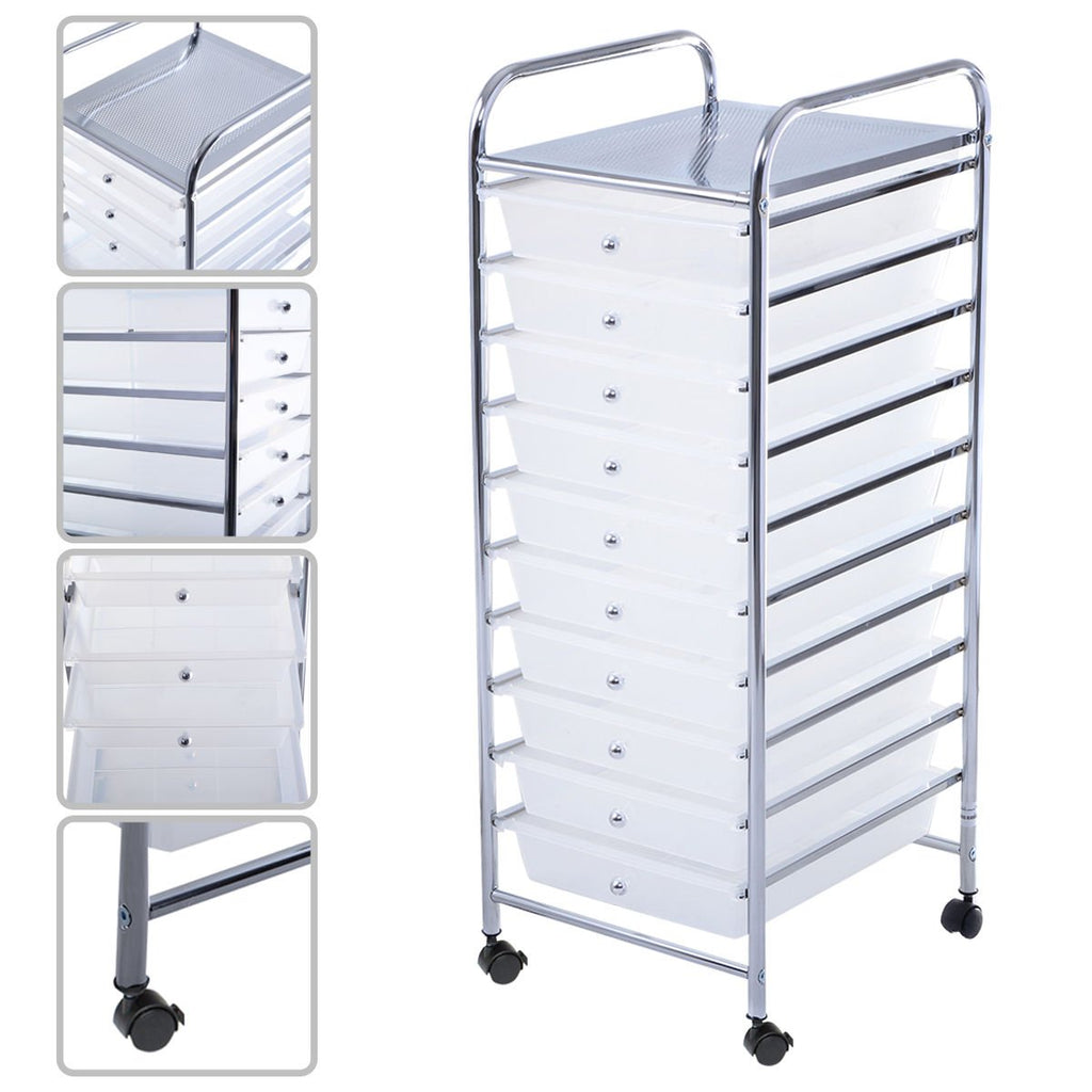 10 Drawer Rolling Storage Cart H7782