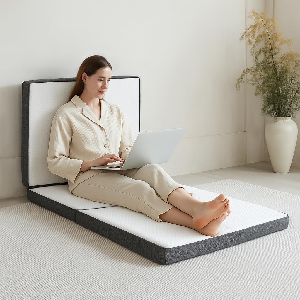 3 inch Tri Fold Memory Foam Mattress with Washable Cover O260837