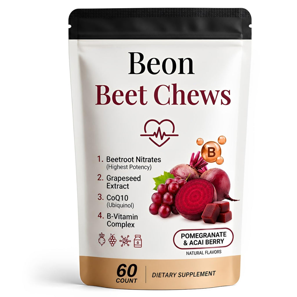 Beetroot Chews Gummies with Grape Seed & L-CoQ10, 60 Chew V827990