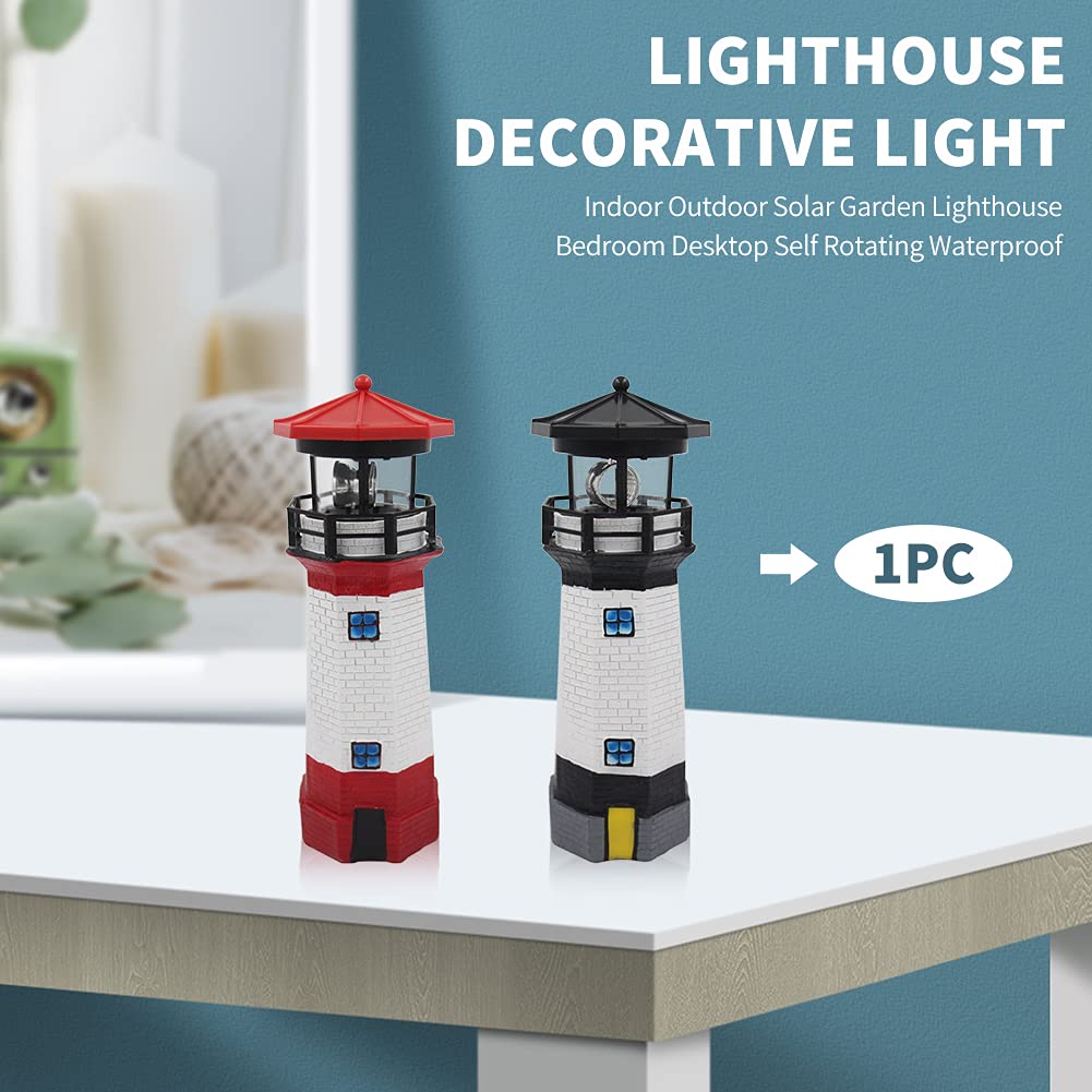 Solar Lighthouse Outdoor Decor with Rotating Beacon M685846