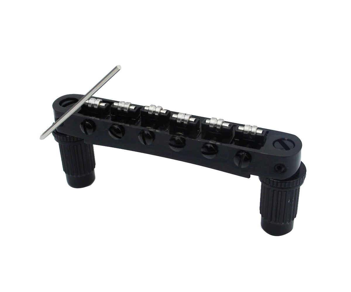 Black Roller Saddle Bridge for 6 String Electric Guitar I9620