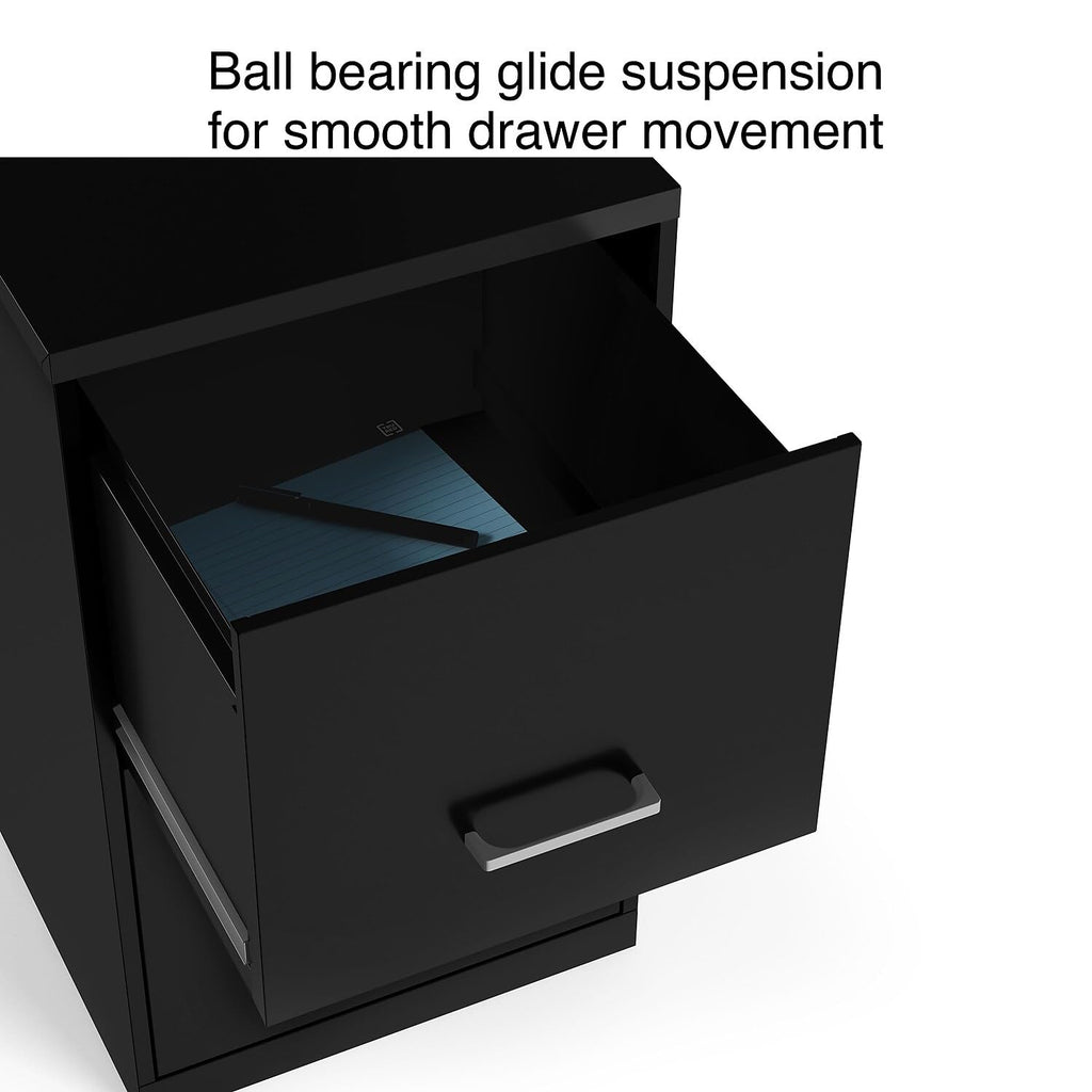 Black 2-Drawer Letter Size File Cabinet E542