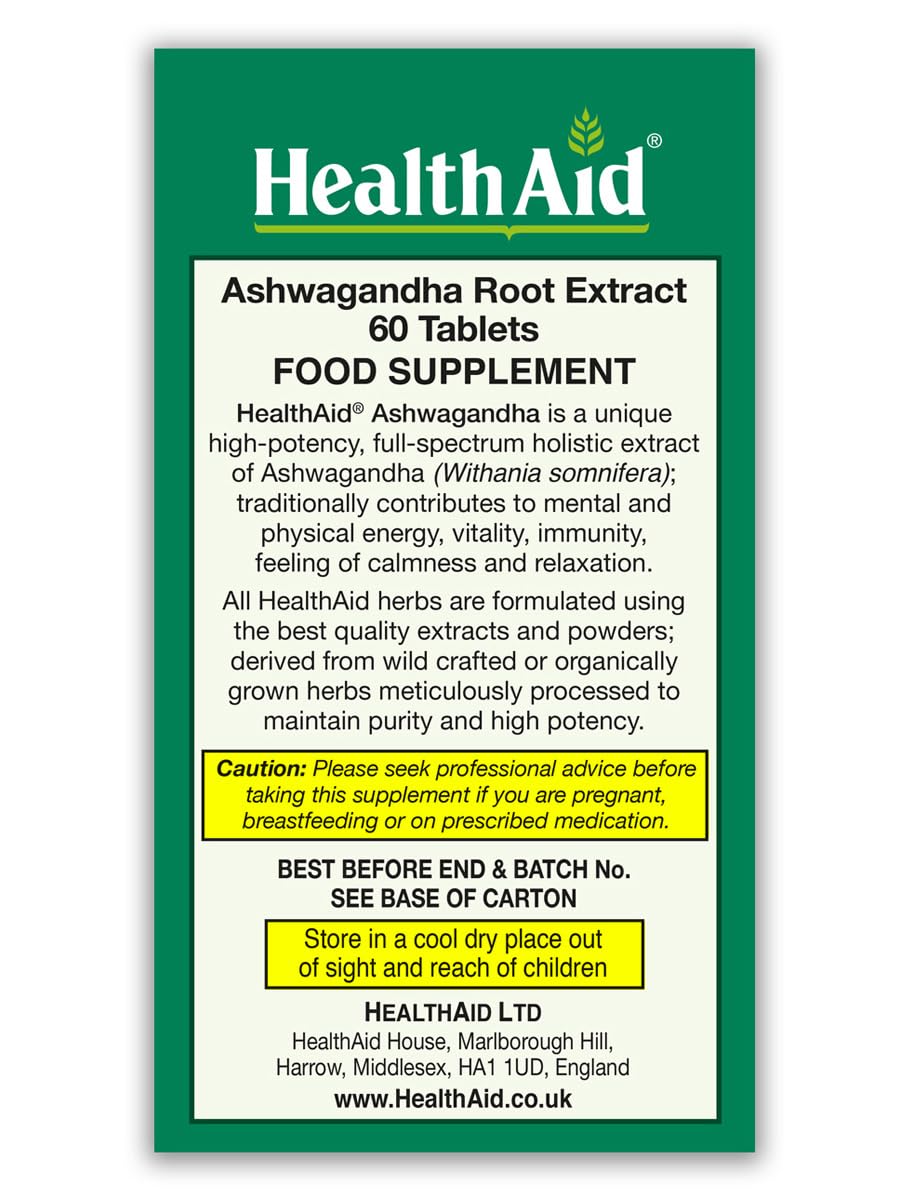Ashwagandha 350 mg Vegan Standardized Root Extract 60 Tablets K1859