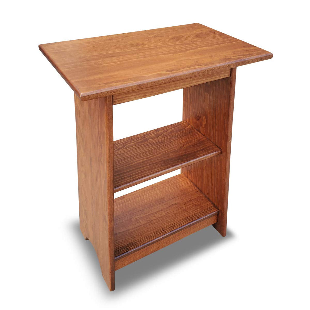 Slim Cherry End Table with Shelves J2898