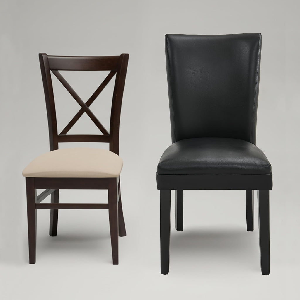 Set of 2 Faux Leather Upholstered Dining Chairs with Solid Wood Legs G900