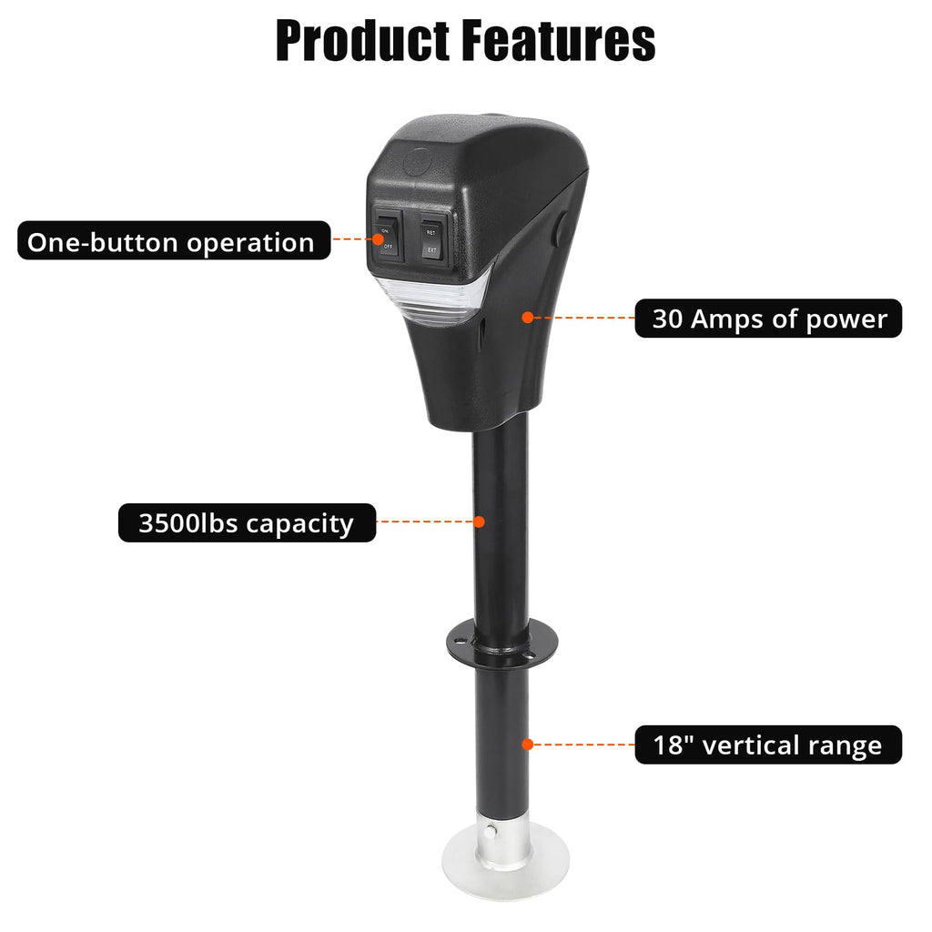3500lbs 12V Electric Tongue Jack with LED M9497