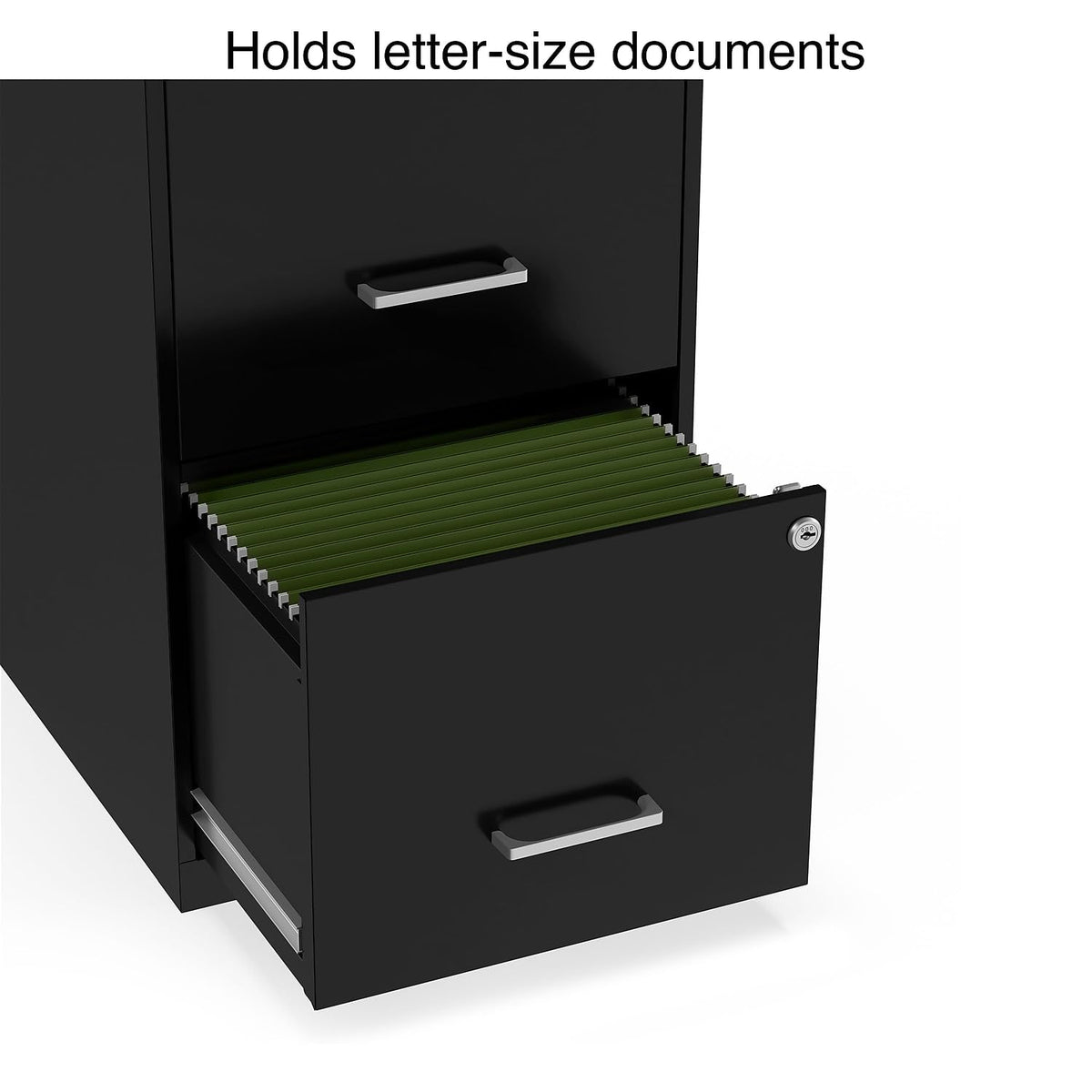Black 2-Drawer Letter Size File Cabinet E542