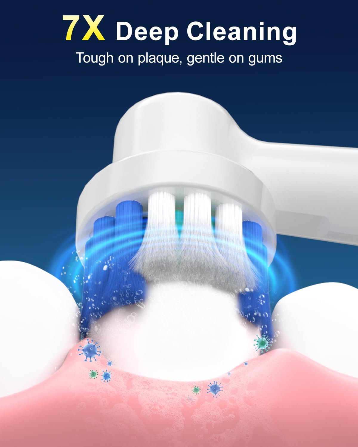 Black Rechargeable Electric Toothbrush with 8 Brush Heads G3159