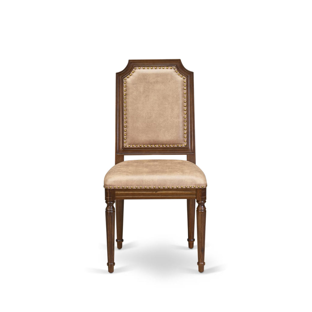 9 Piece Dining Table and 8 Beige Polyester Fabric Chairs K367