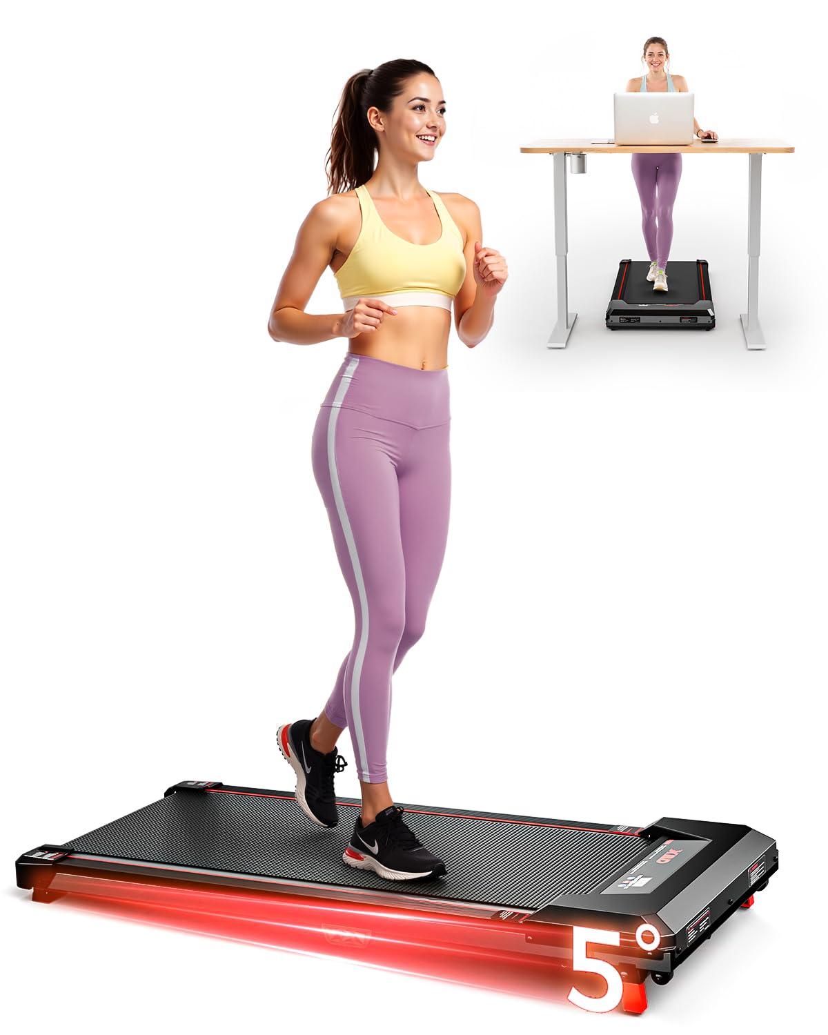 Incline Walking Pad Treadmill 330 Lbs Capacity 2.5HP M277659