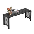 Black Metal Outdoor Bench Z456813