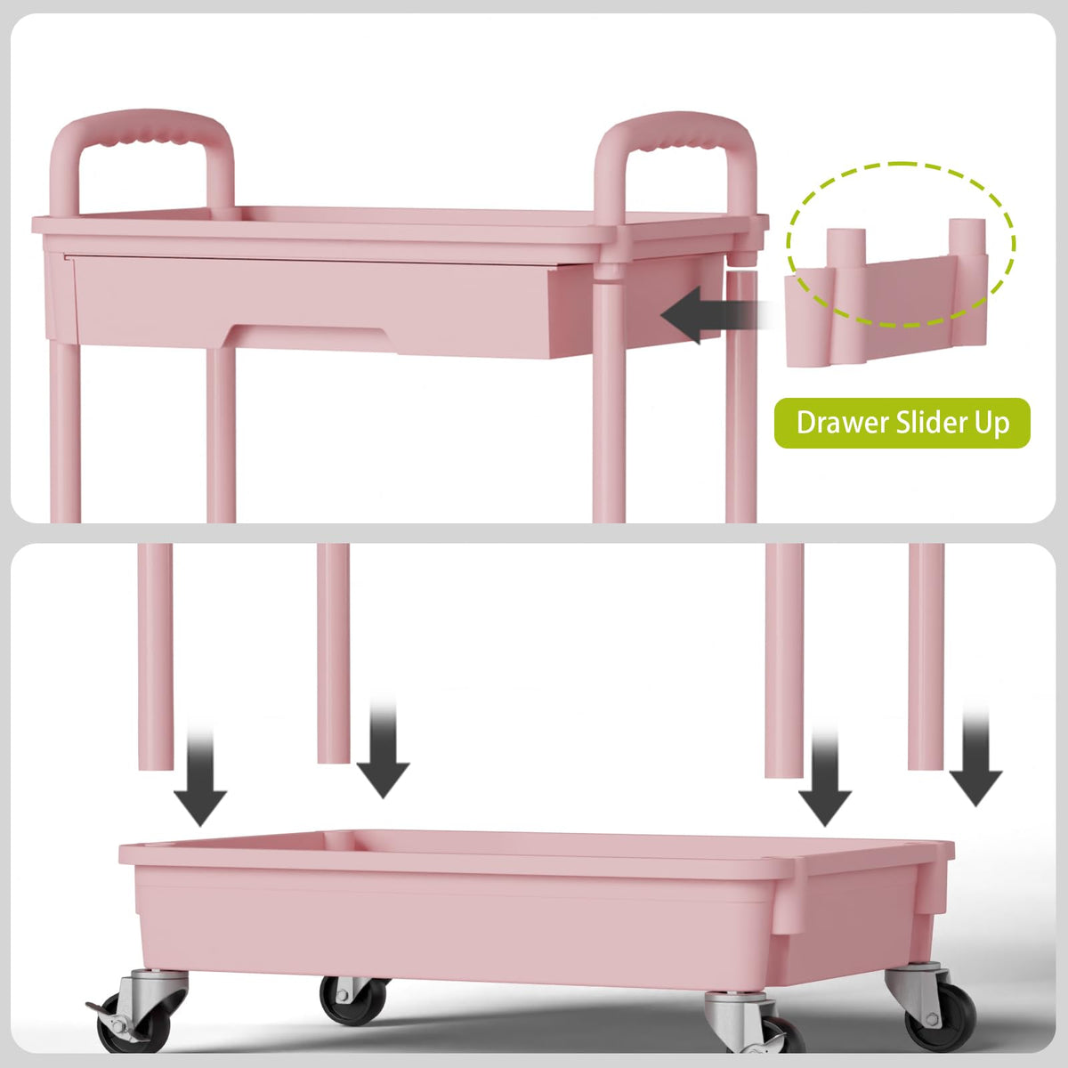 3 Tier Rolling Cart with Wheels U593