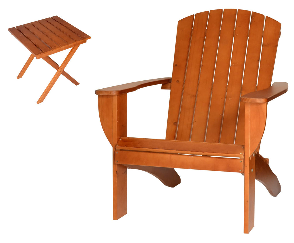 Solid Cedar Adirondack Extra Wide Chair with Folding Table K476