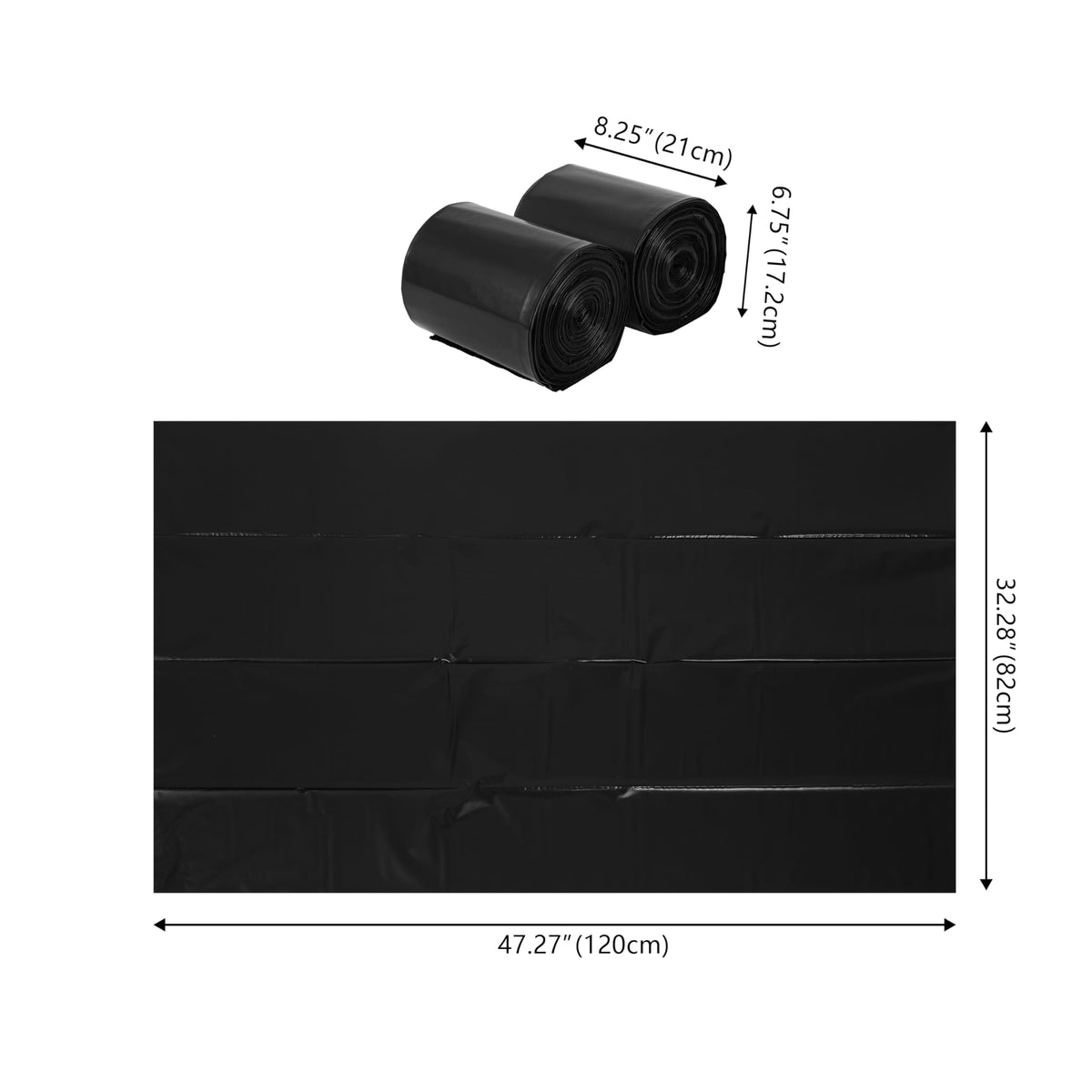 50-Count 42 Gal 3 Mil Contractor Trash Bags, Black H458