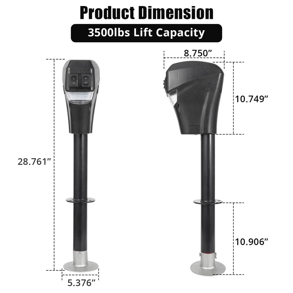 3500lbs 12V Electric Tongue Jack with LED M9497