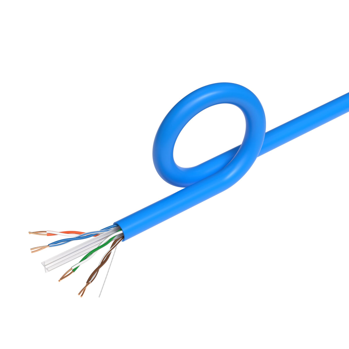 1000ft Cat6 Plenum Rated CMP 23AWG Solid CCA UTP 550MHz Bulk Network Cable Blue H205430