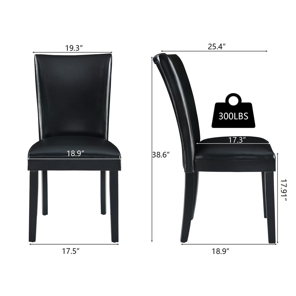 Set of 2 Faux Leather Upholstered Dining Chairs with Solid Wood Legs G900