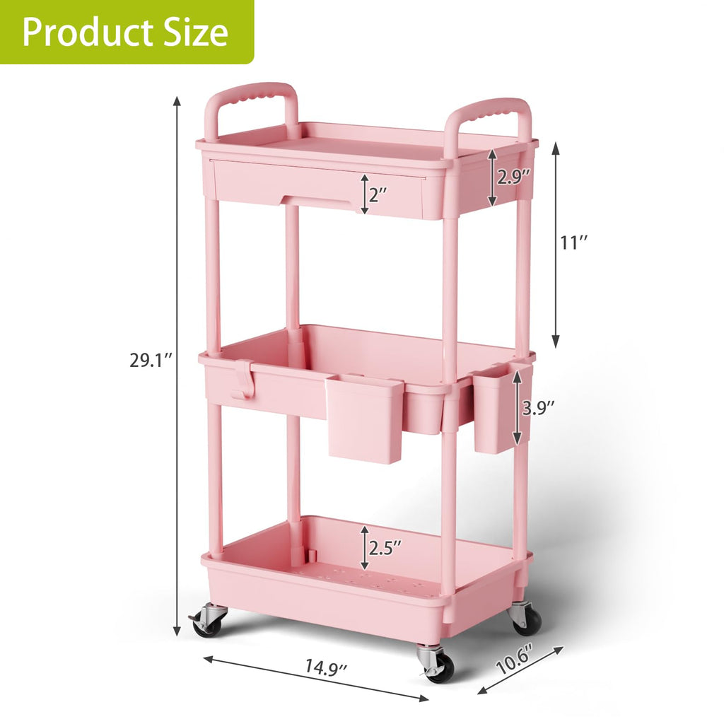 3 Tier Rolling Cart with Wheels U593