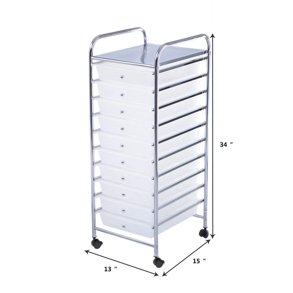 10 Drawer Rolling Storage Cart H7782