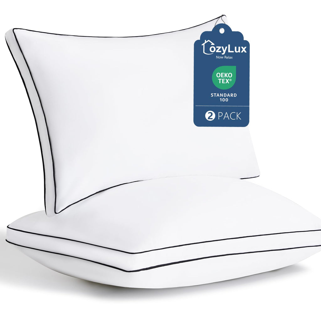 Queen Size Set of 2 Gusseted Bed Pillow M24868