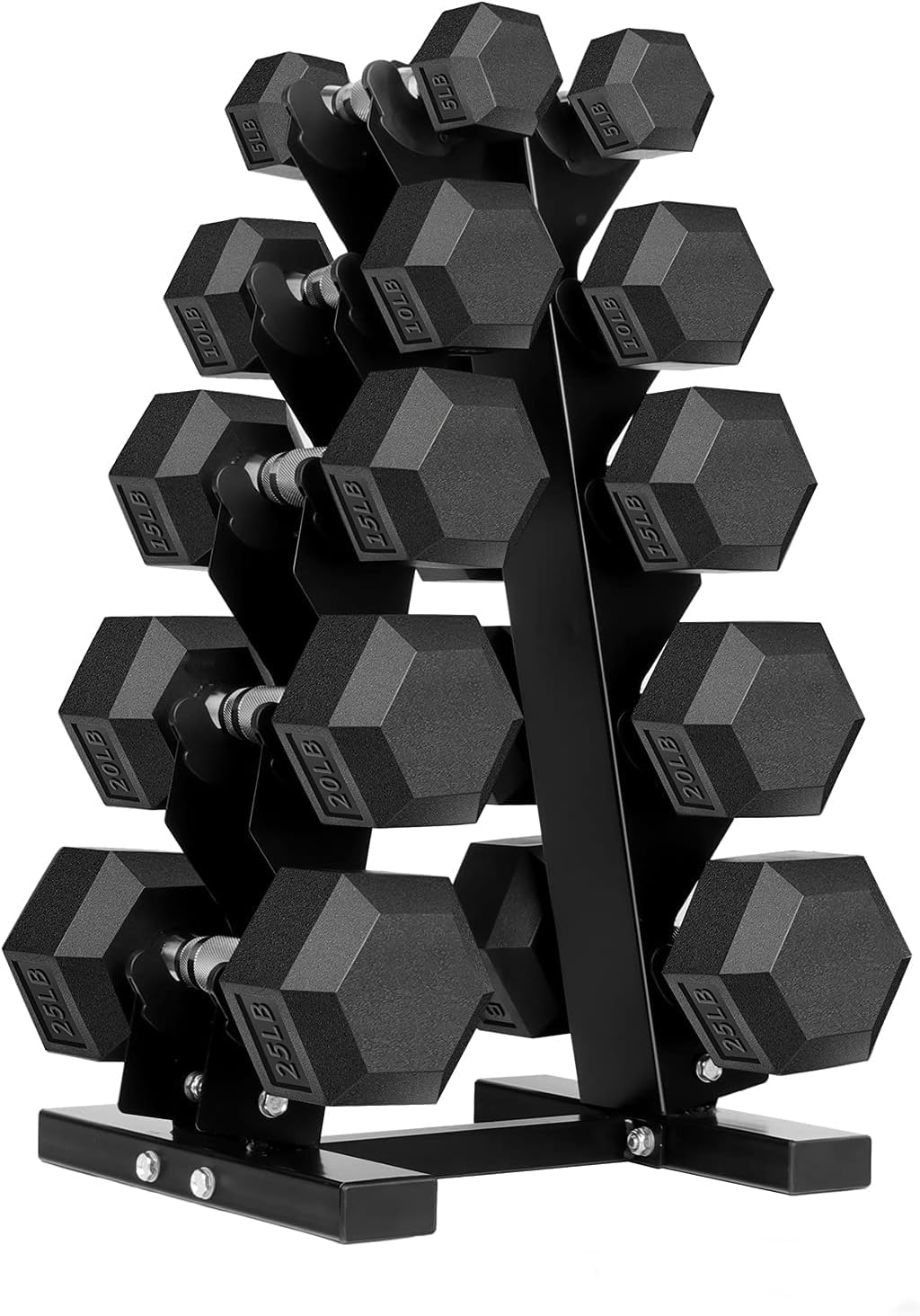 Rubber Coated Cast Iron Hex Dumbbells I7882