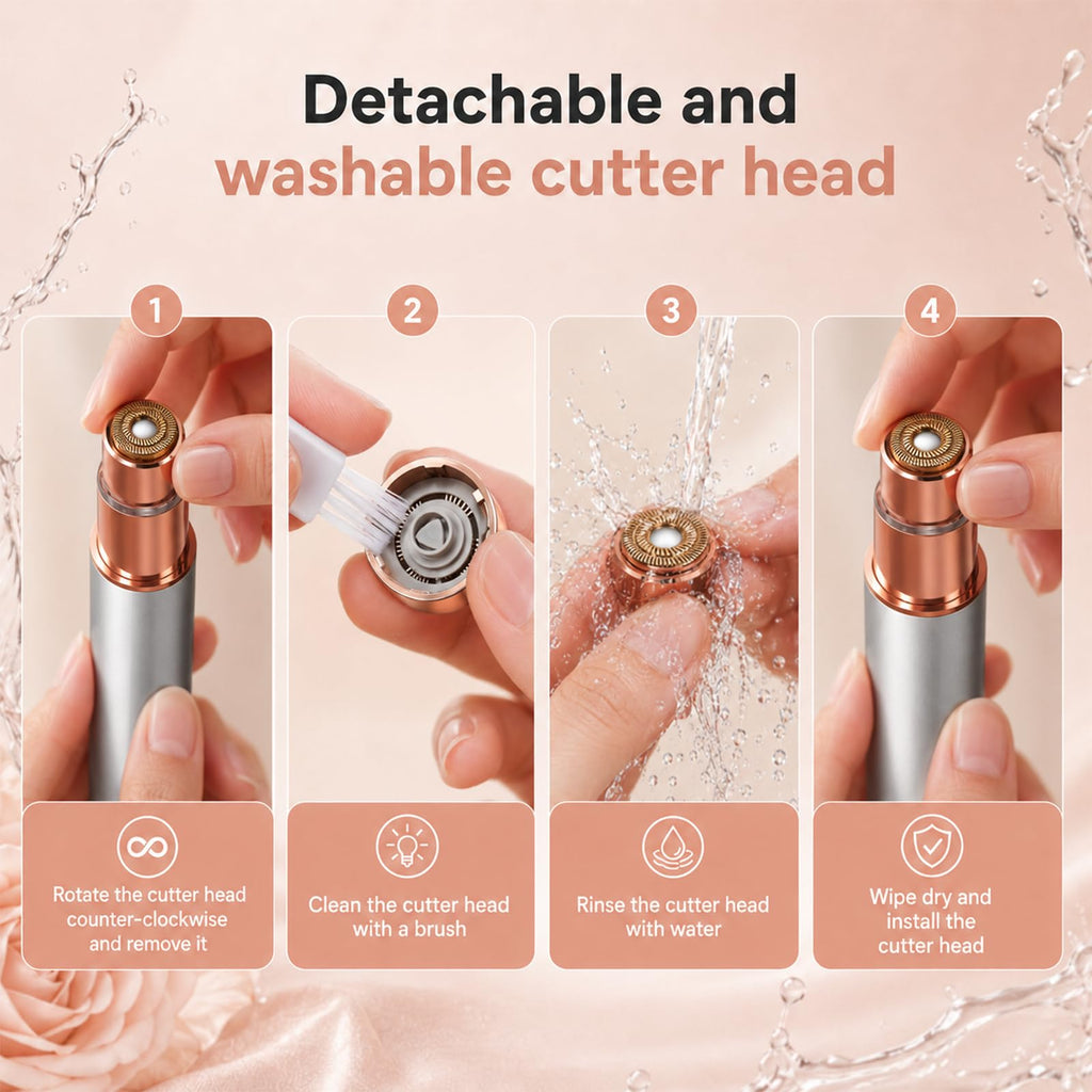 2-in-1 Electric Facial Hair Remover with LED Light Q3009