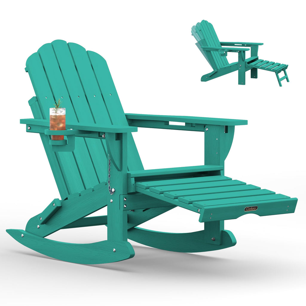 Adirondack Rocking Chair with Footrest V7037