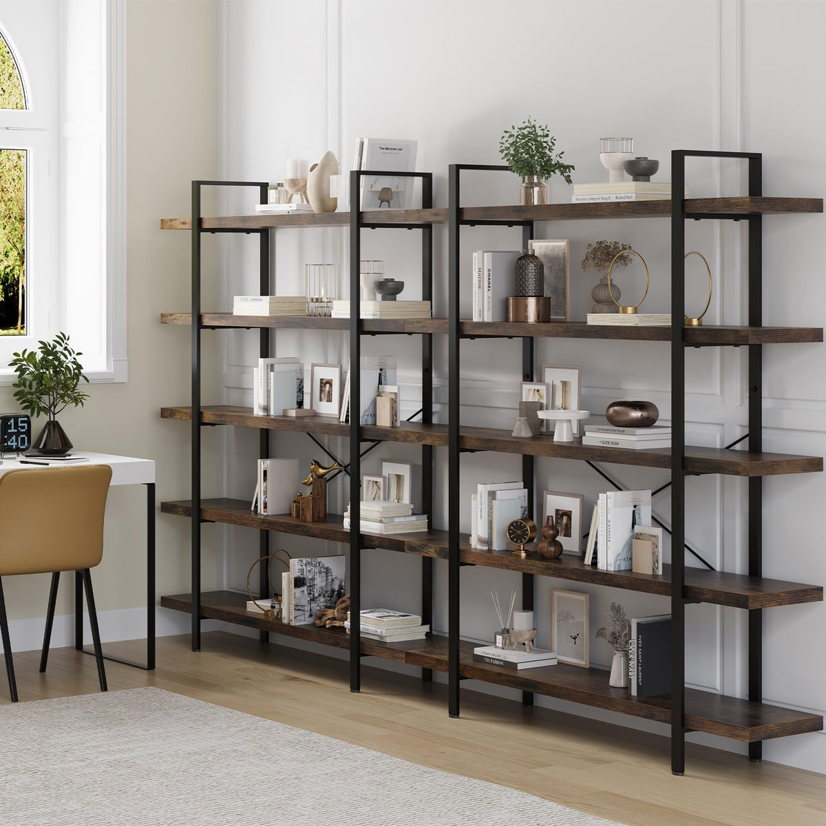 5 Tier Rustic Open Bookshelf I245