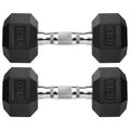 Rubber Coated Cast Iron Hex Dumbbells I7882