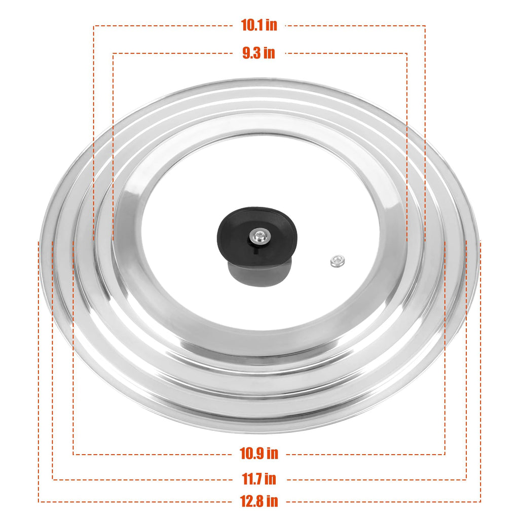 Universal Lid for Pots and Pans Skillets 8.2-12.5 Inch Stainless Steel P65520