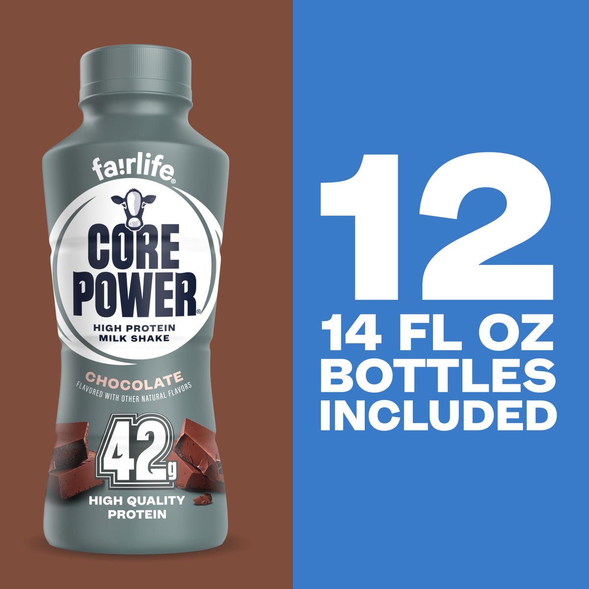 Chocolate High Protein Shake 42g 14oz 12 Pack S88610