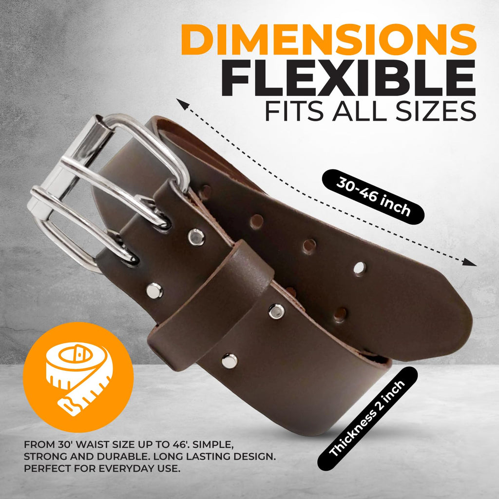 2" Heavy Duty Genuine Top-Grain Leather Tool Belt X973