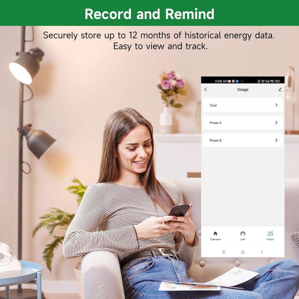 WiFi Energy Monitor with 2 * 80A Clamps J708005