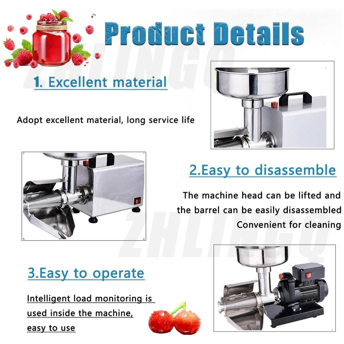 450W Stainless Steel Electric Tomato Strainer L5283