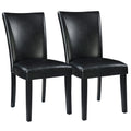 Set of 2 Faux Leather Upholstered Dining Chairs with Solid Wood Legs G900