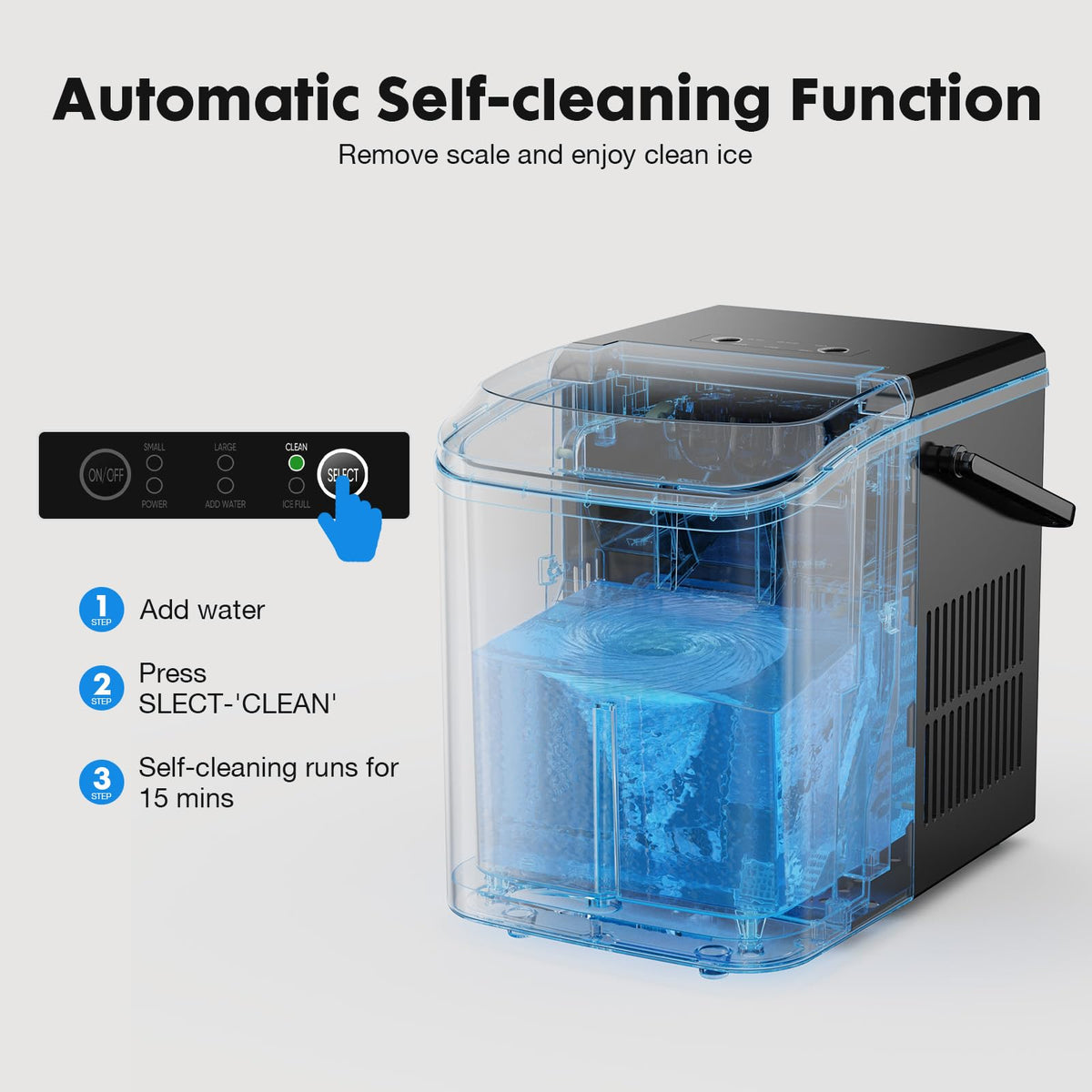 Portable Countertop Ice Maker with Scoop and Basket, 26.5lbs, Coal Black T13167